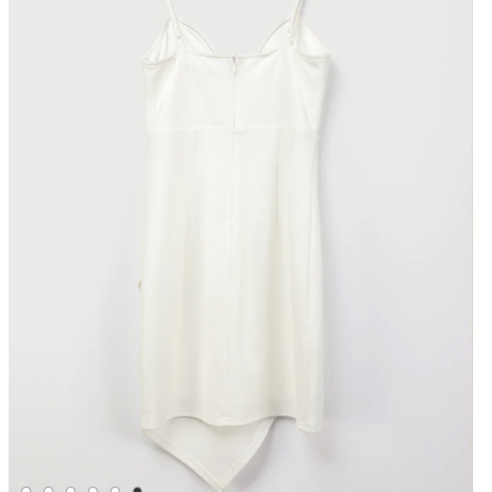 White Asymmetrical Bodycon Mini Dress - Picture 5 of 6